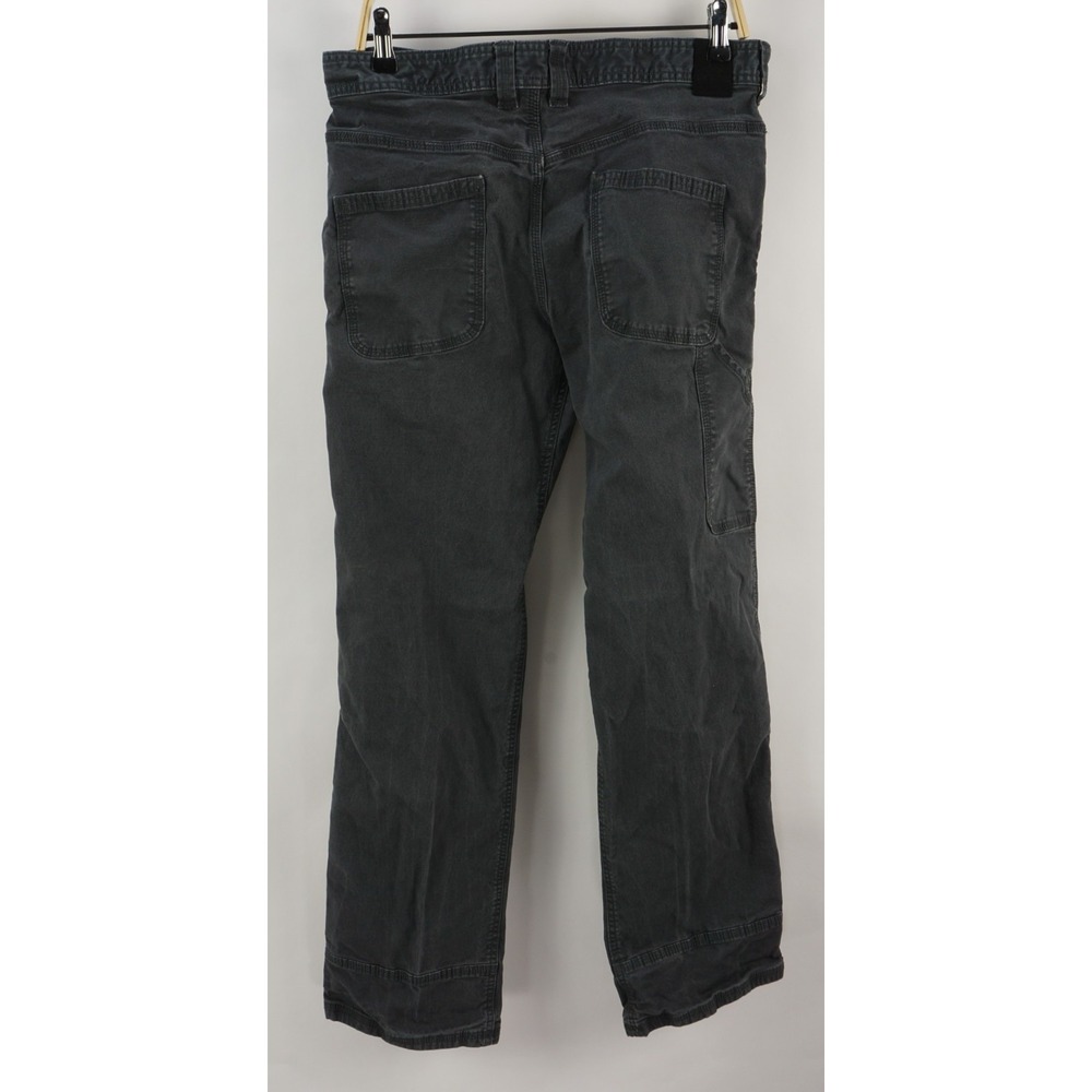 prAna Men's 33 x 32 Gray Woven Stretch Outdoor Carpenter Jeans 5 Pocket Pants - Picture 2 of 11
